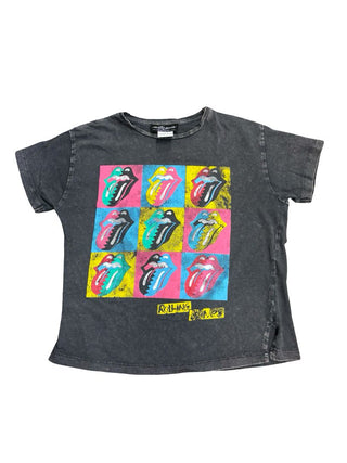Zara Grey Rolling Stones Pop Art T-Shirt, 9 years