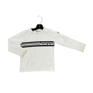 Moncler White Long Sleeve w Black Stripes and Logo, 5 years