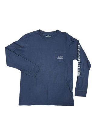 Vineyard Vines Navy Blue Longsleeve Tee with Whale Graphic , M