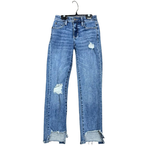 Katie J Blue jeans with a rips, 7-8 years