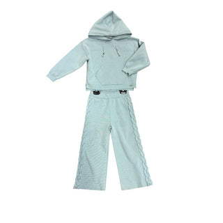 Mayoral Aqua Hooded Sweater and Pant Set, 4 years