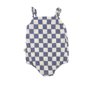 Wynken Blue and White Check Onesie, 1.5 years