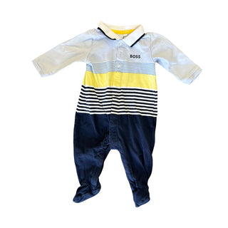 Hugo Boss Blue/yellow stripped sleeper, 3-6 months