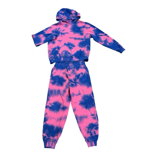 Nike Pink and Puple Tie-Dye Hooded Tracksuit, l-xl