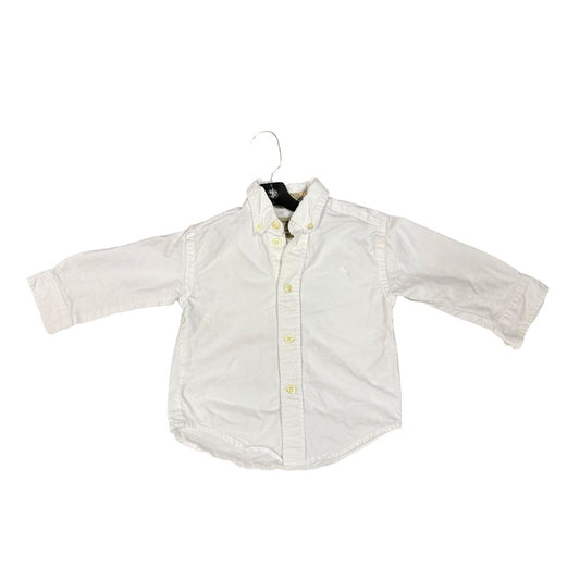 Burberry White Collared Button Down Shirt, 12 months