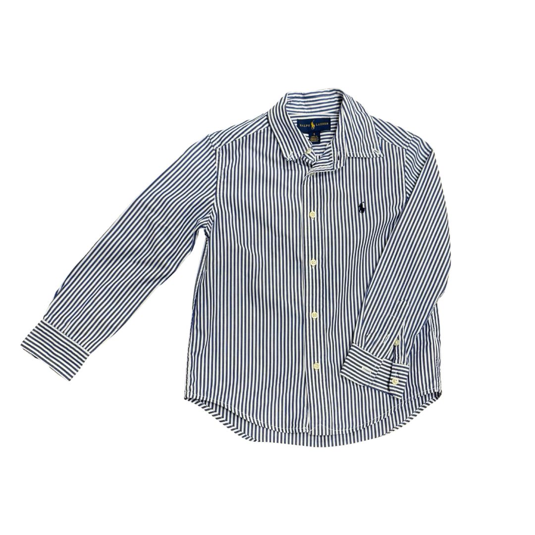 Ralph Lauren Blue and White Stripe Button Down, 5 years