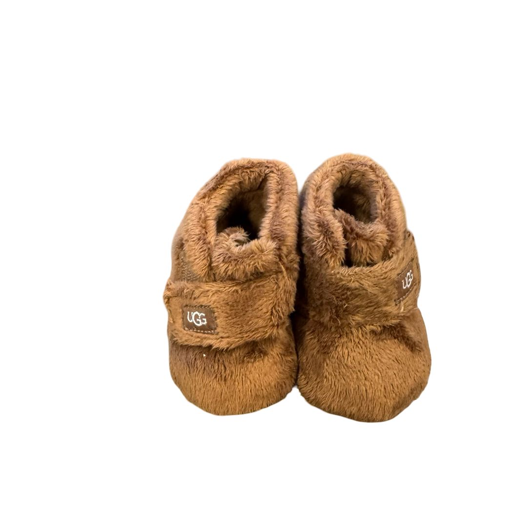 Ugg Brown Furry Velcro Shoes, 0-1 infant