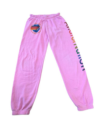 Aviator Nation Navy sweatpant with neon strip, large