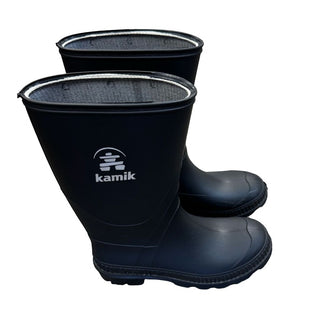 Kamik Black Rainboots, 2 big kid