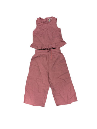Rylee + Cru Pink Dotted Tank and Pants Set, 4-5 years