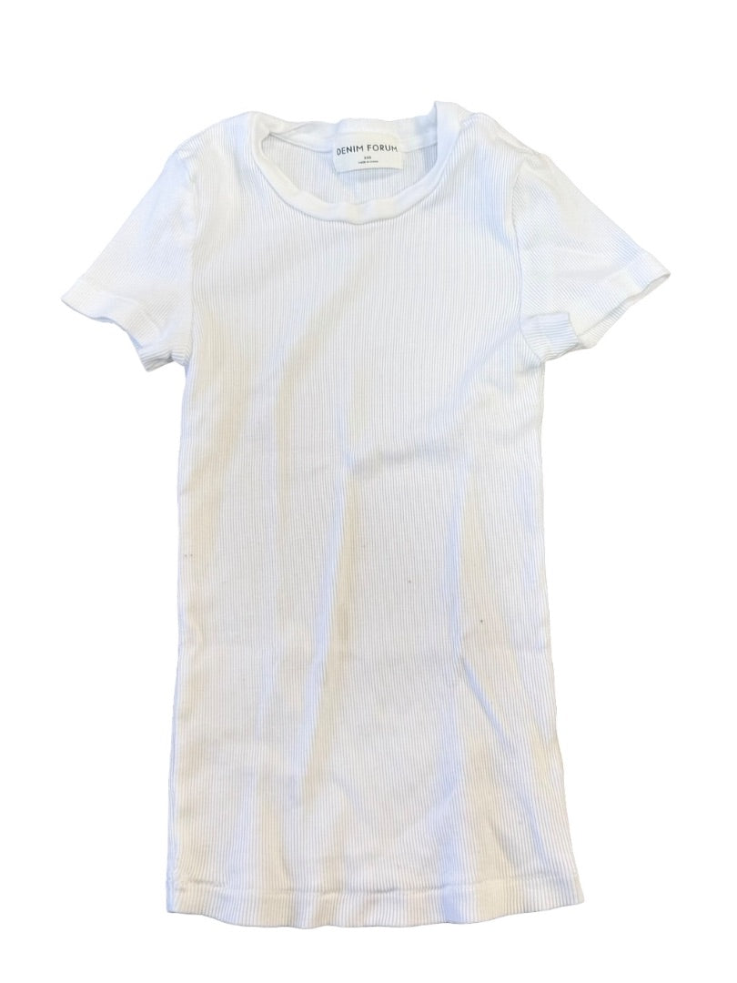 Denim Forum White ribbed tshirt, Women’s xxs