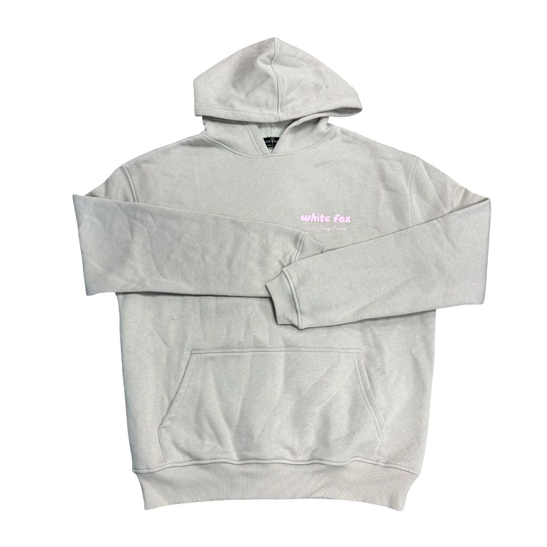 White Fox Beige Sweatshirt with Pink Writing brand New with Tags, s/m