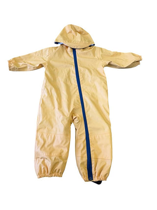 Hatley Yellow Rubber Rainsuit with Terry Cloth Lining, 18-24 months