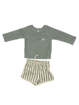 Rylee + Cru Green Swim Shirt and Shorts, 6-12 months
