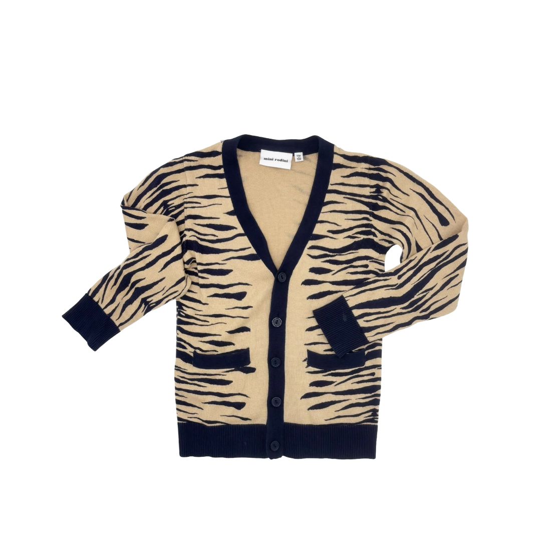 Mini Rodini Blue and Beige Cardigan, 6-7 years