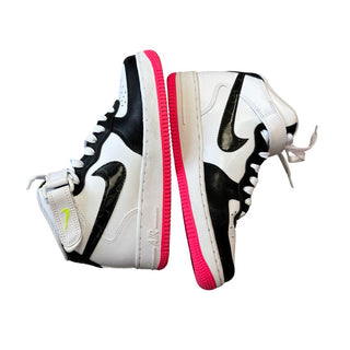 Nike white/black/neon pink Jordan high tops, 6.5 big kid