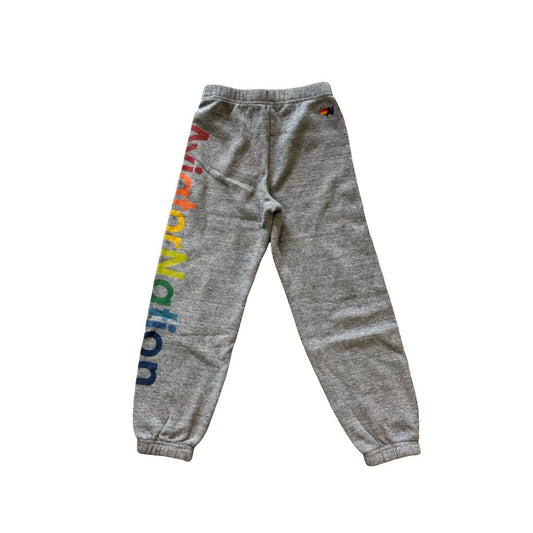Aviator Nation Grey Sweatpants with Logo and small rip on back near the waist band, 8 years