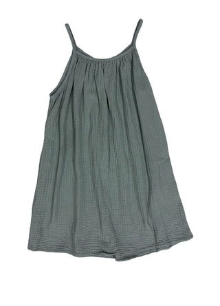 H&M Teal Crinkle Gauze Spaghetti Strap Swing Dress, 5-6 years