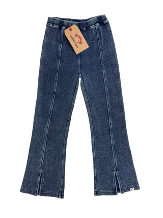 Appaman Blue Wash Split Seam Flare Pants, 6 years