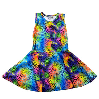 Dori Creations Rainbow cheetah dress, 6 years