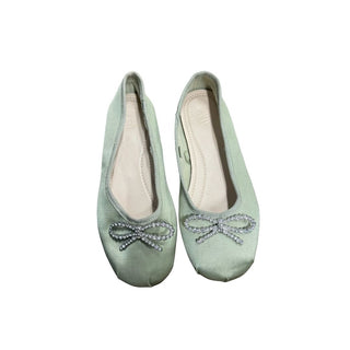 Zara Green Ballet Flats with Jewel Bow, Eu 29 little kid