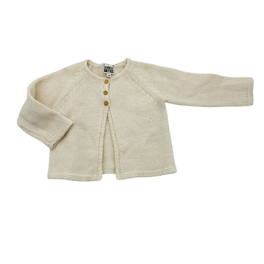 Bonton White knit cardigan, 18 months
