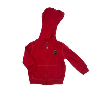 Ralph Lauren Red Zip Up Sweatshirt with Polo Bear, 18 months
