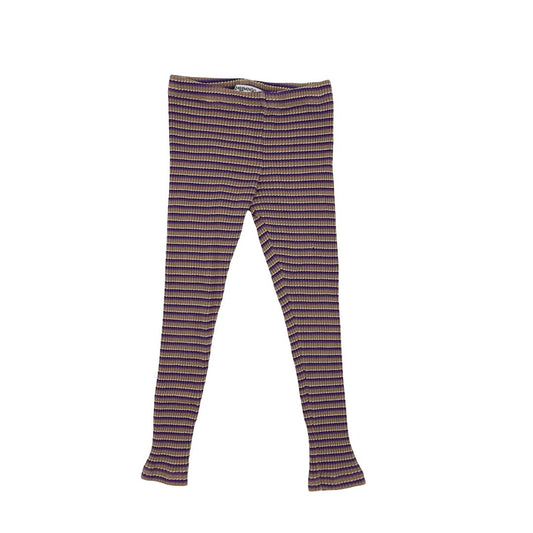 Mingo purple/tan stripped leggings, 6-8 years