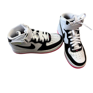 Nike white/black/neon pink Jordan high tops, 6.5 big kid
