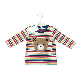 Hux sample striped teddy longsleeve, 6-12 months
