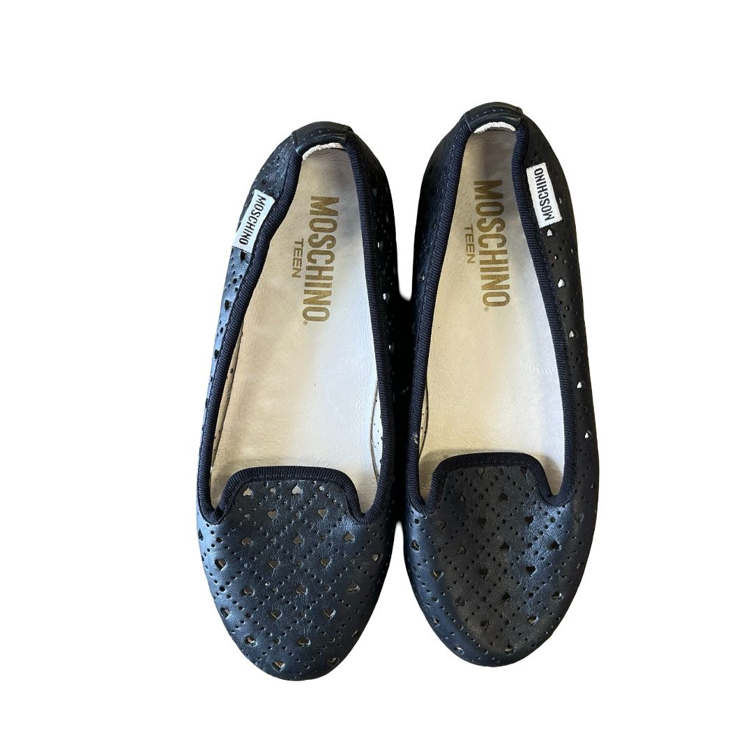 Moschino black heart ballet shoes, 10 little kids