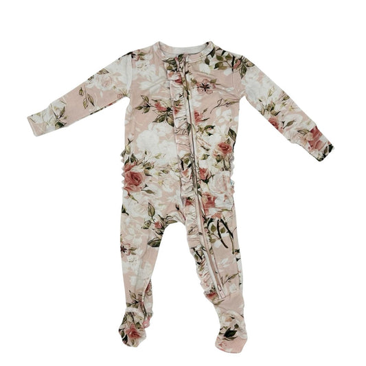 Posh Peanut pink roses sleeper, 3-6 months