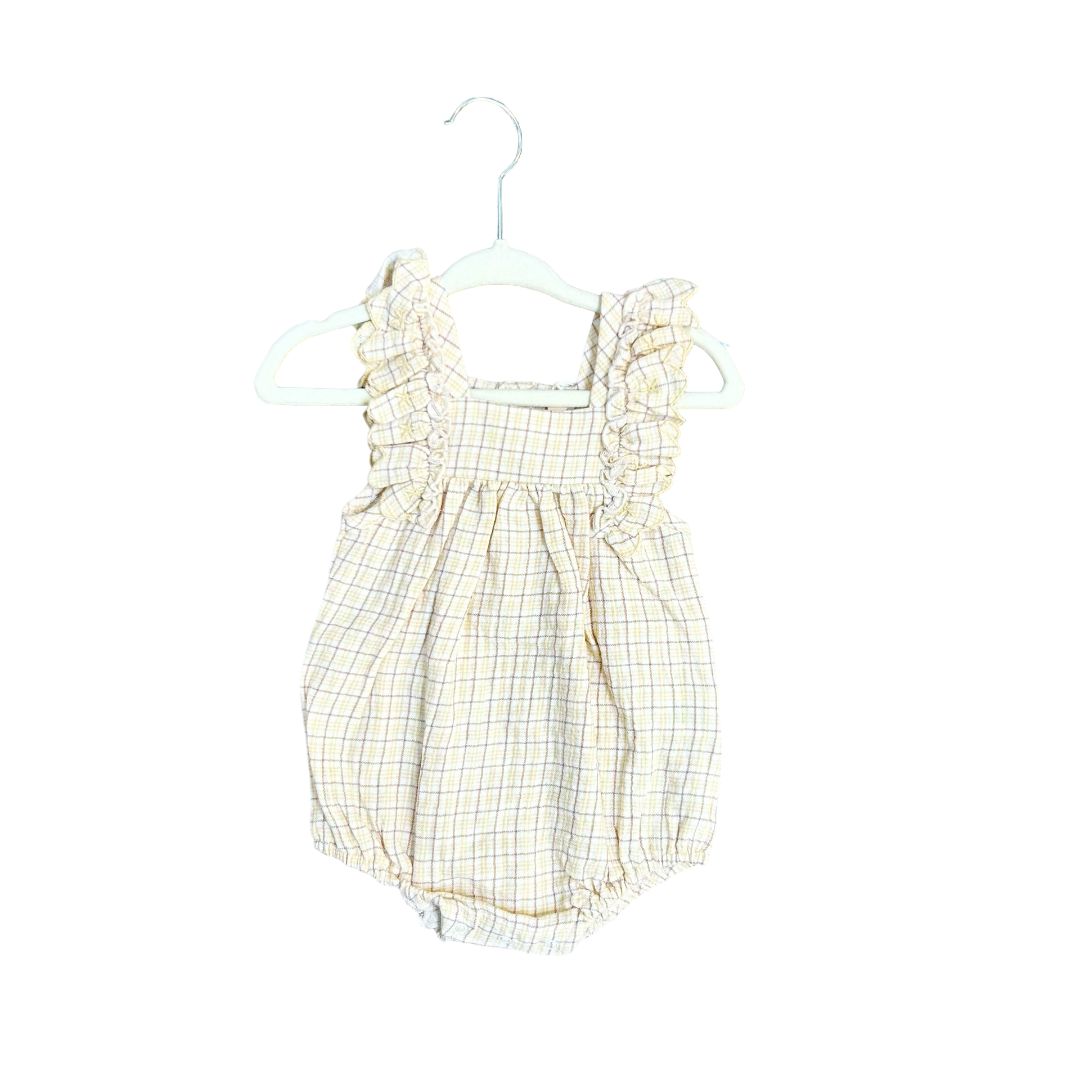 Quincy Mae Plaid Maya romper new with tags , 3-6 months