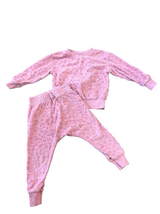 Hux Pink leopard terry set, 4 years