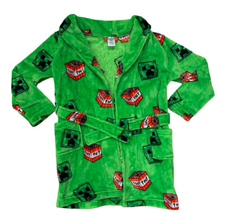 Minecraft Fuzzy Fleecy Minecraft Pattern Bathrobe, 6 years