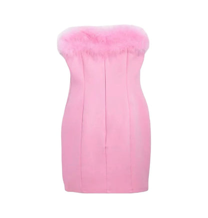 Katie J Christy Feather Trim Dress, large (10-12 years)