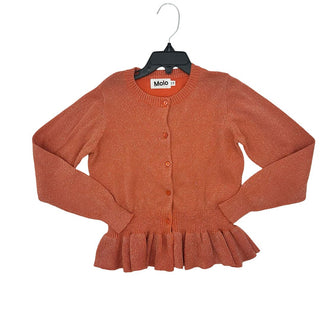 Molo organge sparkly cardigan, 7-8 years