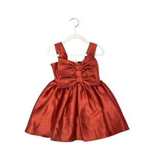 Noralee Sample  Red Satin Dress with Bows, 2/3