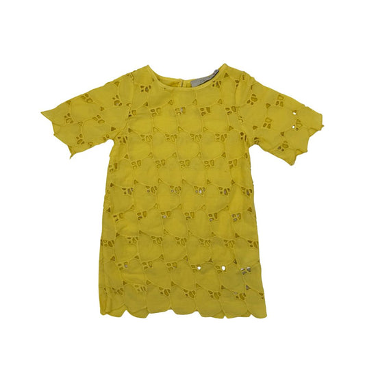 Stella McCartney yellow heart eyelet dress, 3 years