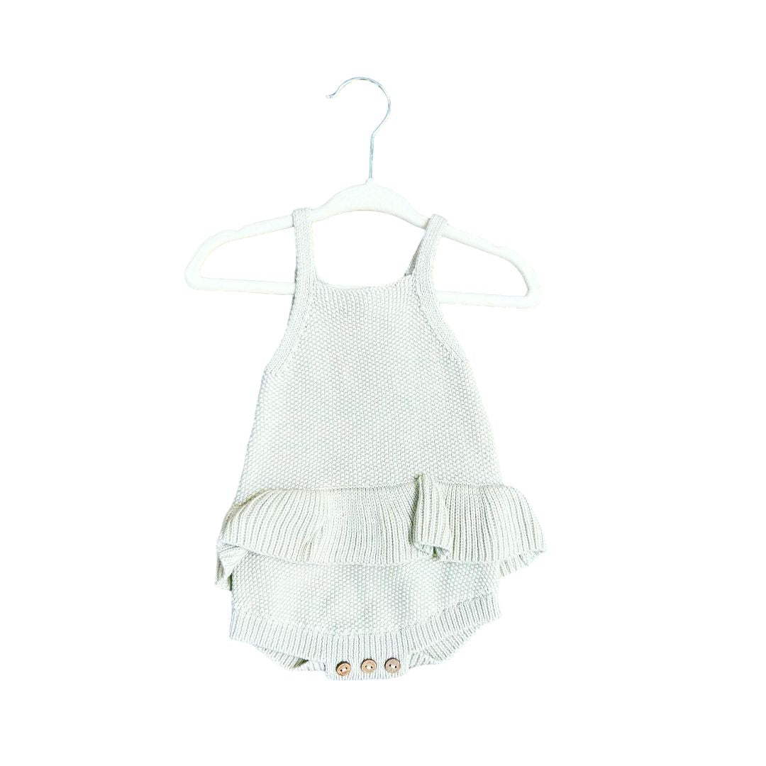 Quincy Mae Knit ruffle romper ne with tags, 3-6 months