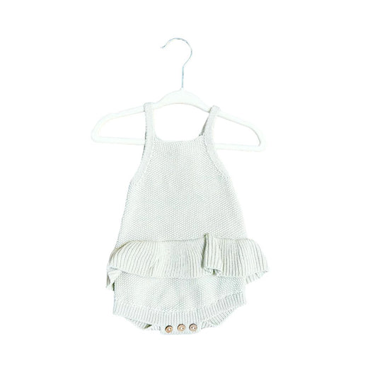 Quincy Mae Knit ruffle romper ne with tags, 3-6 months