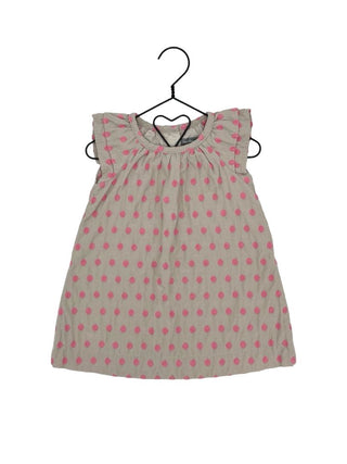 Gap beige w/pink polka dots dress, 6-12 months
