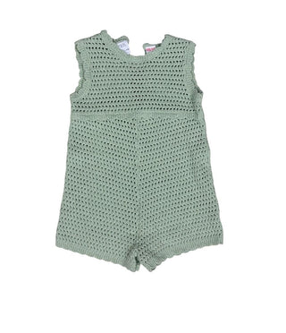 Zara Seafoam Green Crochet-Look Romper, 4-5 years