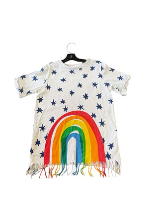 Stella McCartney White T-Shirt Dress with Stars and Rainbow, 4 years