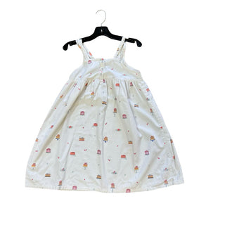 Petite Plume White dress with pastel cute designs, 8 years