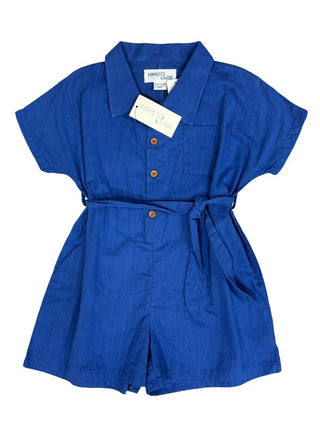 Poppet & Fox Blue Collared Romper, 4 years