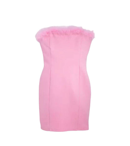 Katie J Christy Feather Trim Dress, large (10-12 years)