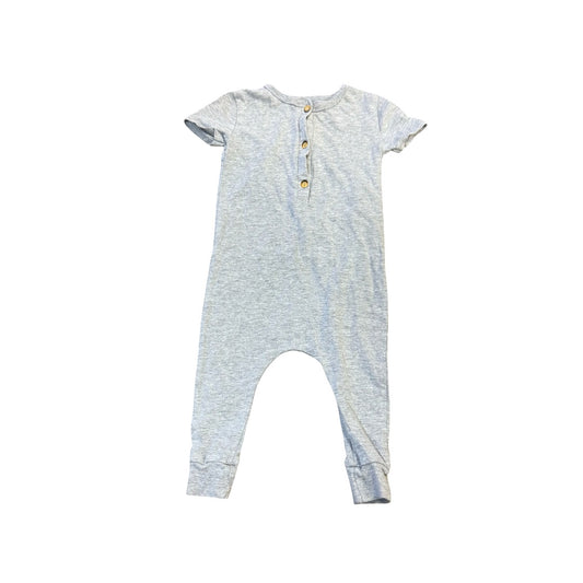 Mini Mioche Grey Henley pant romper, 6-12 months