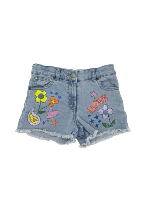 Stella McCartney graffiti love denim shorts, 6 years