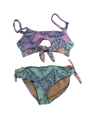 Shade Critters Purple and Blue Paisley Bikini Set with Ties, 6-7 years